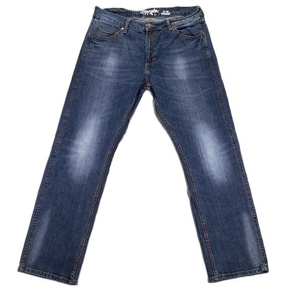 Wrangler Retro Jean Men 36x32 Slim Straight Blue Denim Stretch Western WLT88BZ - Picture 1 of 13